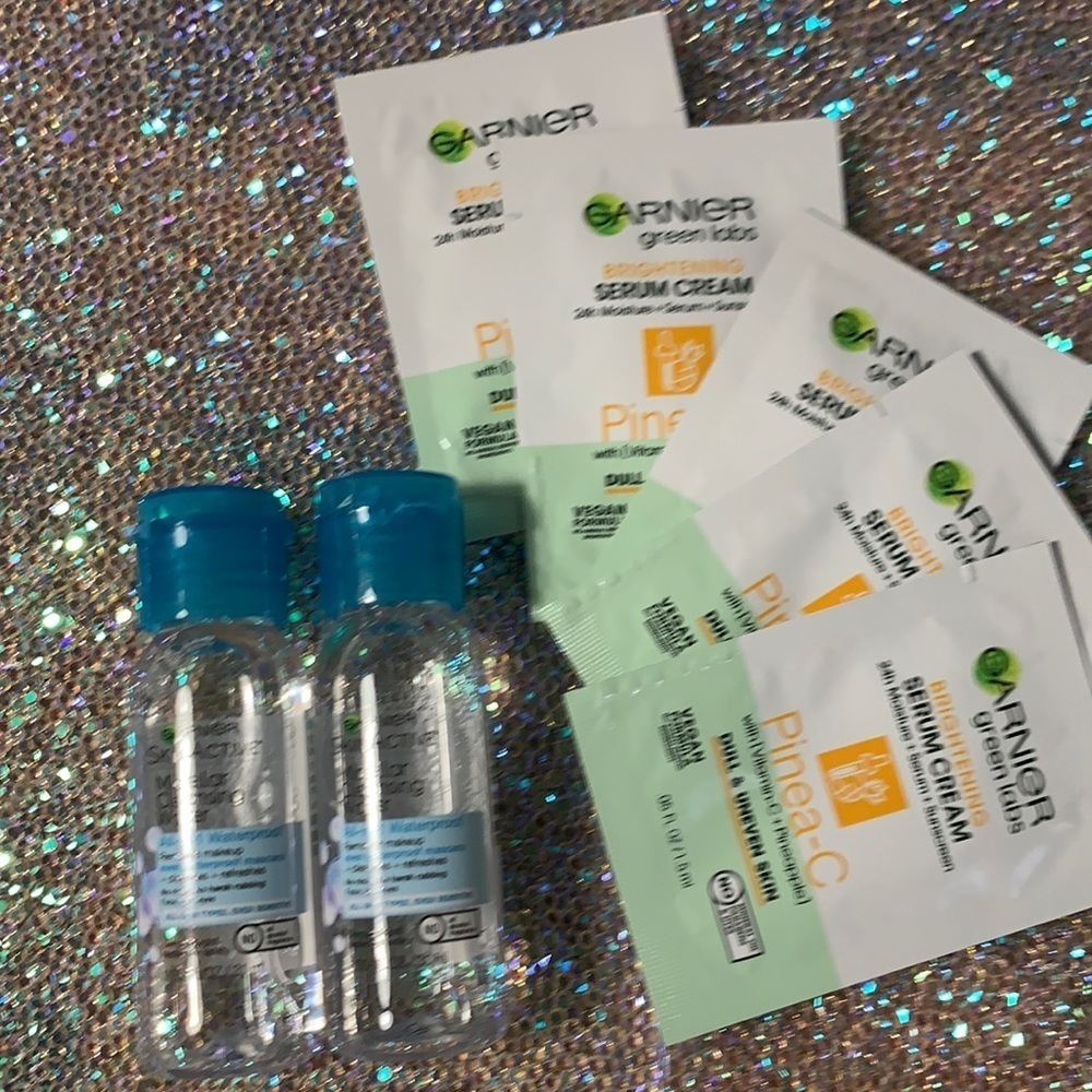 3/$15 7pc set GARNIER brightening serum cream and micellar cleansing waters